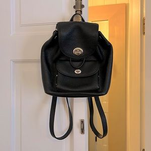 COACH Mini Black Turnlock Backpack